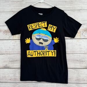 South Park Cartman Respect My Authority Short Sleeve T-Shirt Adult Small Black